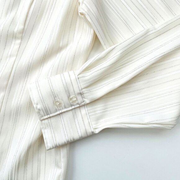 Croft & Barrow Stretch XL Ladies Button Down Dress Top Blouse Stripe  Kohls  VG+ - Picture 6 of 11